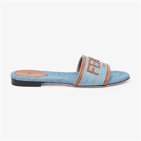 fendi flip flops i& 39|Fendi denim slides.